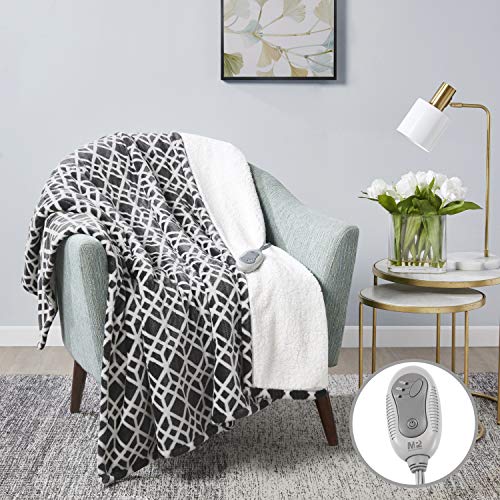 MP2 Heated Sherpa Throw Blanket Electric Lap Blanket 50" x 60" with 3