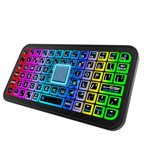 Genérico Pequeño Teclado inalámbrico – Mini Teclado inalámbrico, tecladoo BT portátil con retroiluminación Colorida | Tecladoo de Viaje Recargable, Escritura silenciosa para computadora portátil, com