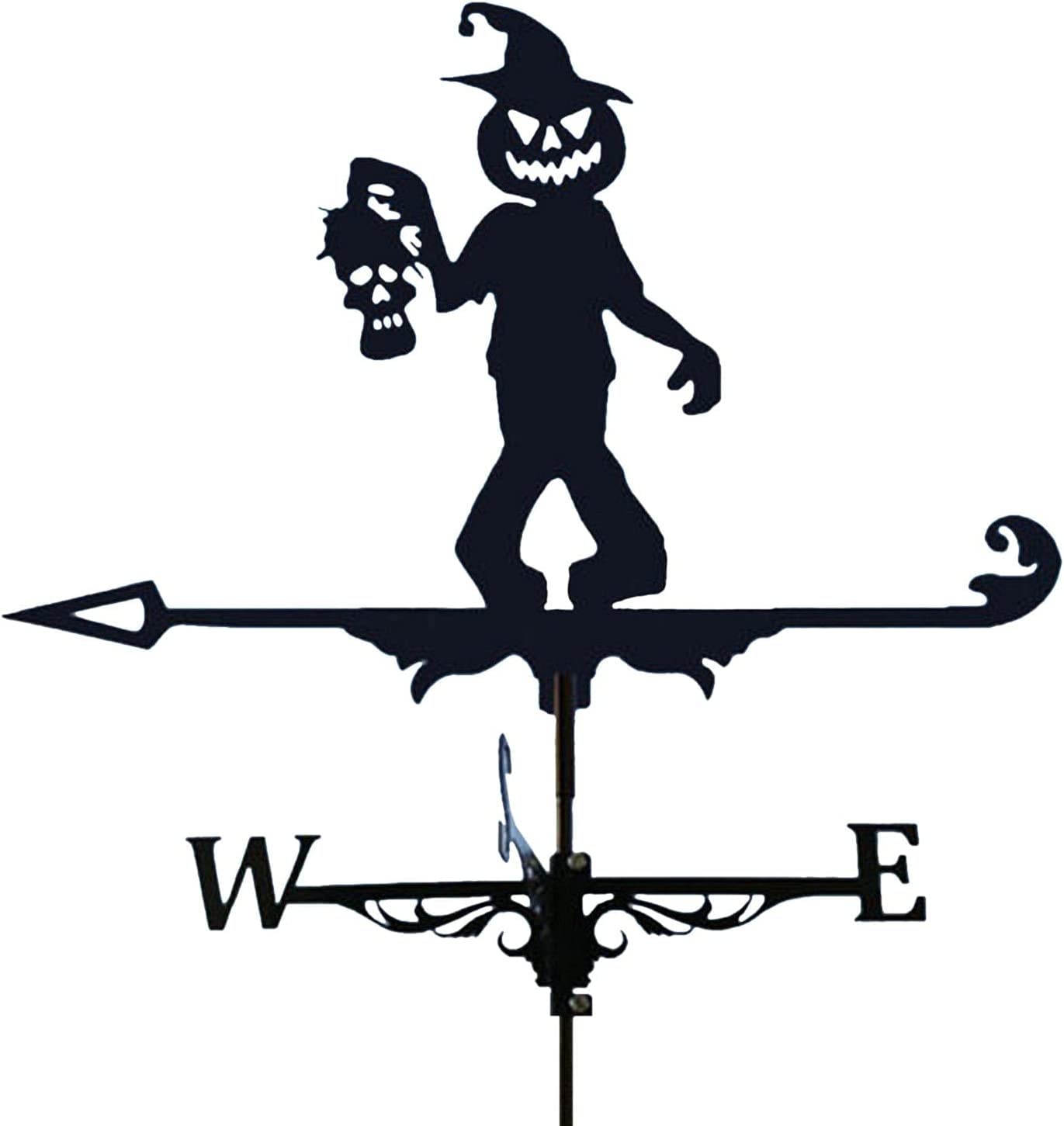 WIQUYBML Weathervanes for Garden Metal Wind Vane Roof Mount Weathervan Halloween Weather Vanes Roofs, Yard, Cupola/Halloween Monster/62 * 32Cm