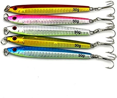 Fishing Lures Natural 5pcs Jig Metal Slice 9cm X 1cm Approx 3d Eyes And Highly Attractive Color Suitable For Wind Weather Long Distance Casting