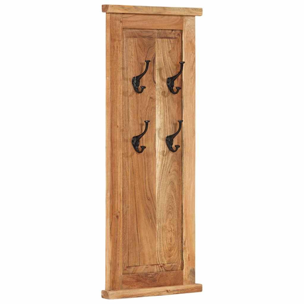 Lot de 2 porte-manteaux muraux en acacia - 38 x 100 cm - Look