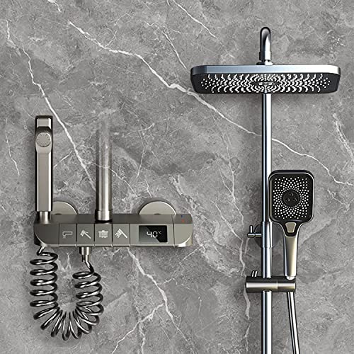Système de douche thermostatique de luxe complet avec mitigeur et affichage LED - 6
