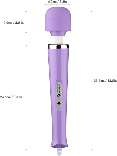 Miniatura 2 de CHARMING Potente masajeador de espalda de mano con cable con varita de vibración fuerte de 10 velocidades, masajeador de terapia personal para