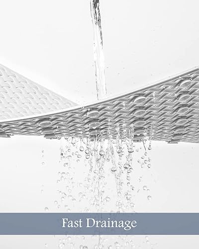 Miniatura 4 de PADOOR Tapete antideslizante para bañera con ventosas y agujeros de drenaje, suave, lavable a máquina, tapete de ducha antideslizante para bañera