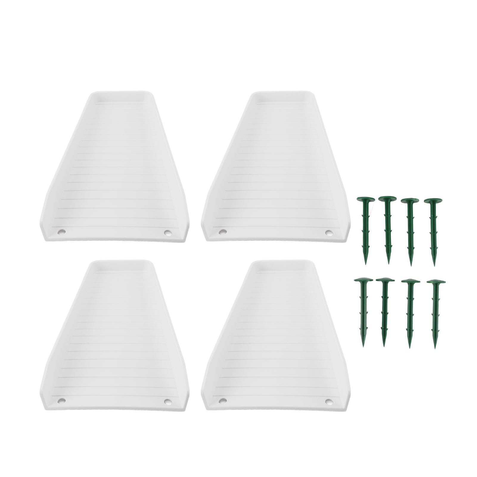Rain Gutter Downspout Splash Block, Drain Rainwater Away from The House, Plastic Guard Prevent Soil Erosion, with 8 Fixing Nails for Stability, Suitable for All Types of