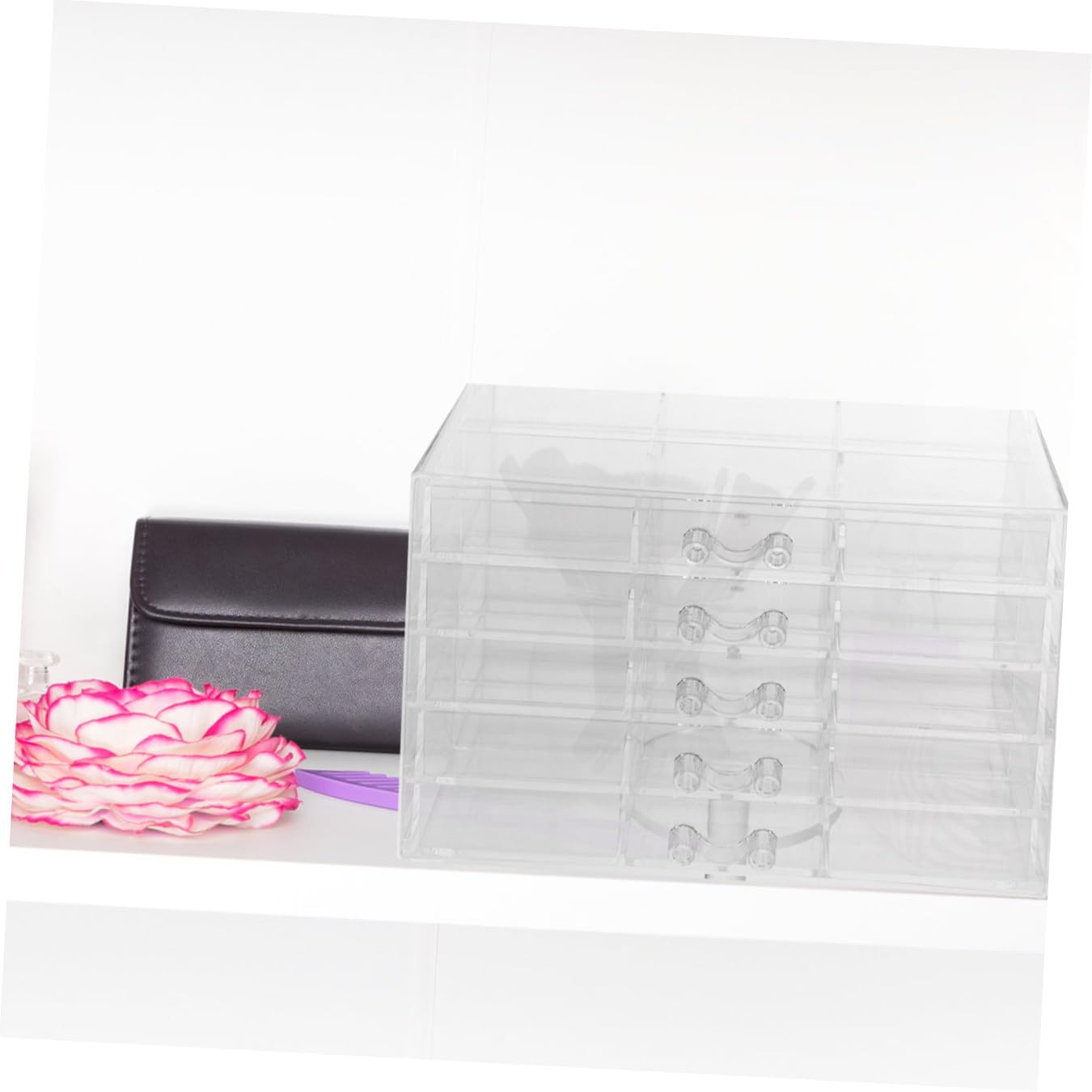 2pezzi Scatola Organizer Per Gioielli Acrilico Trasparente Strati Con Cassetti Portaoggetti Per Collane Bracciali e Capacità e Design Per Casa e Ufficio