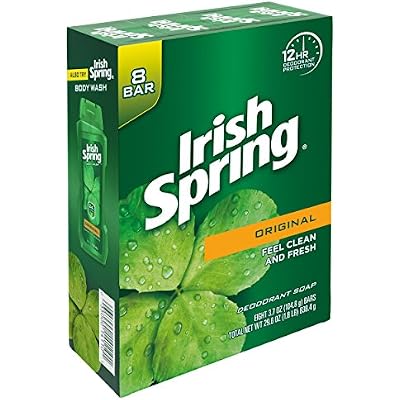Irish Spring Deodorant Soap, Original Bar Soap (8 Count)