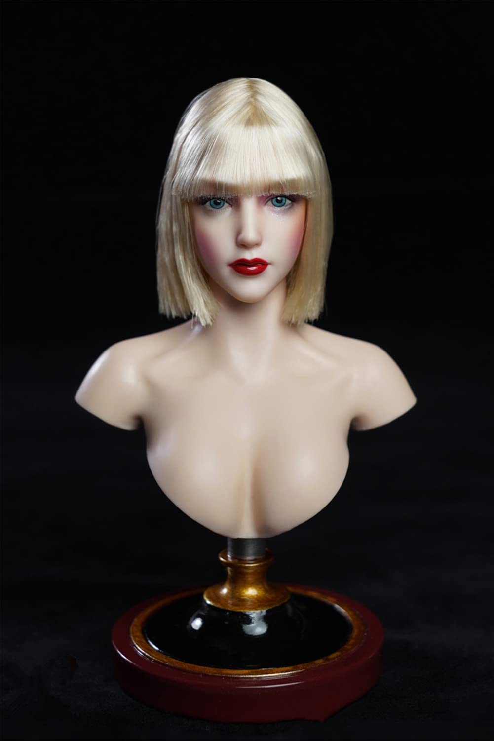 Sculpture de tête féminine 1/6 et cheveux argentés pour projets de personnalisation de figurine