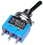 Aerzetix: Switch Kippschalter SP3T ON-OFF-ON 3A/250V 3 Positionen