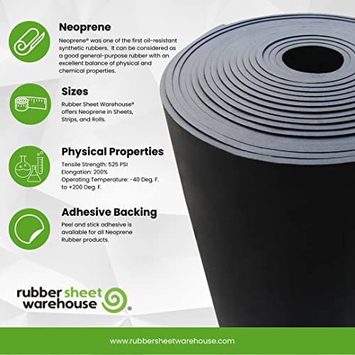 Rubber Sheet Warehouse NSAPRAB-1-8IN-125-1 Inch (1/8") Thick X 12 Inch Wide X 12 Inch Inch -Neoprene Rubber Sheet Commercial Grade 65A, Smooth Finish, Solid Rubber, Perfect For Weather Stripping, Gasket thumb #5