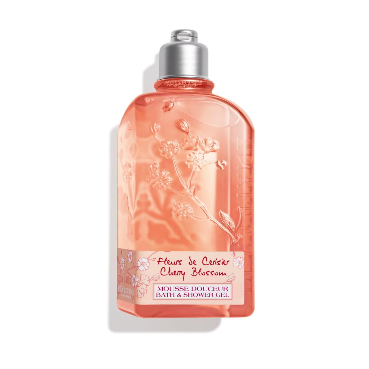 L'OCCITANE Cherry Blossom Bath & Shower Gel 250 ml| Luxury Body Wash| Softening and Moisturising| Delicate & Floral Scent