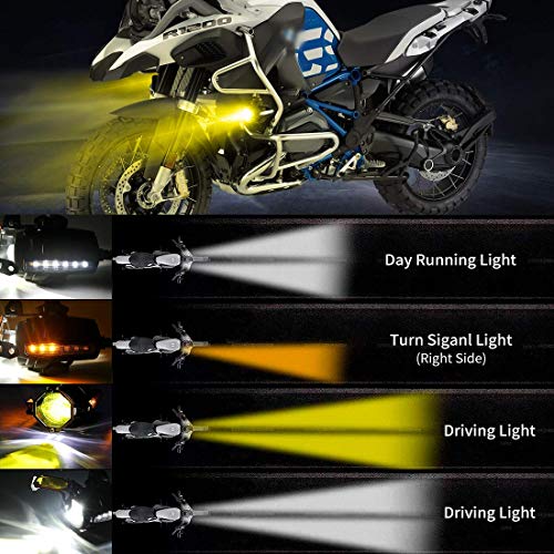 image for SUPAREE Motorcycle LED Auxiliary Lights Spot Driving Fog Light Turn Si