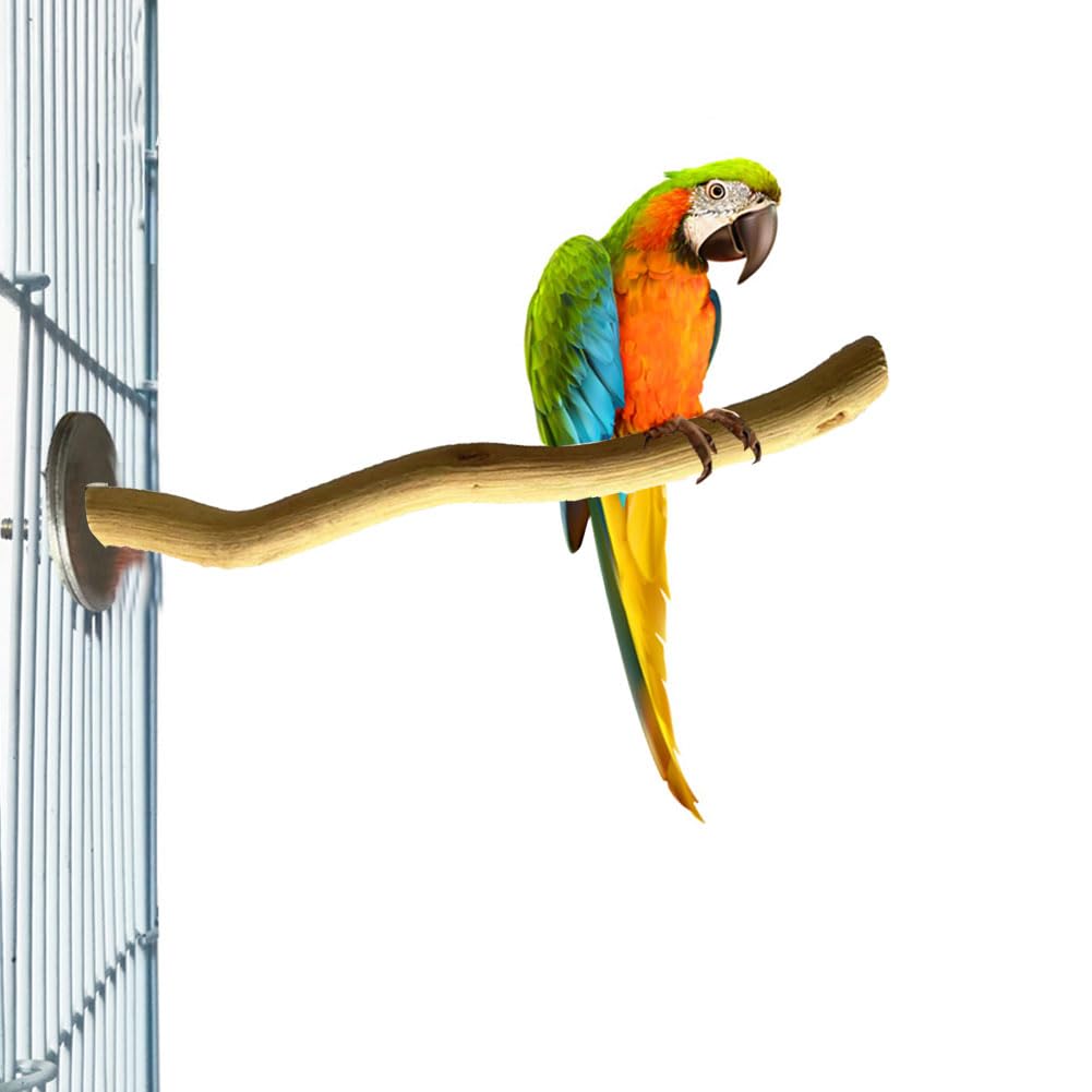 Posatoi per Uccelli, Posatoi per Pappagalli, Posatoi in Legno, 4 Pezzi Legno Natural per Parrot, Legno di Pappagallo, Adatto per Fringuelli, Canarini, Pappagalli, Calopsitte, Parrocchetti