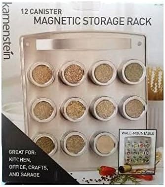Kamenstein Estante magnético de almacenamiento de 12 recipientes para cocina, oficina, manualidades y garaje