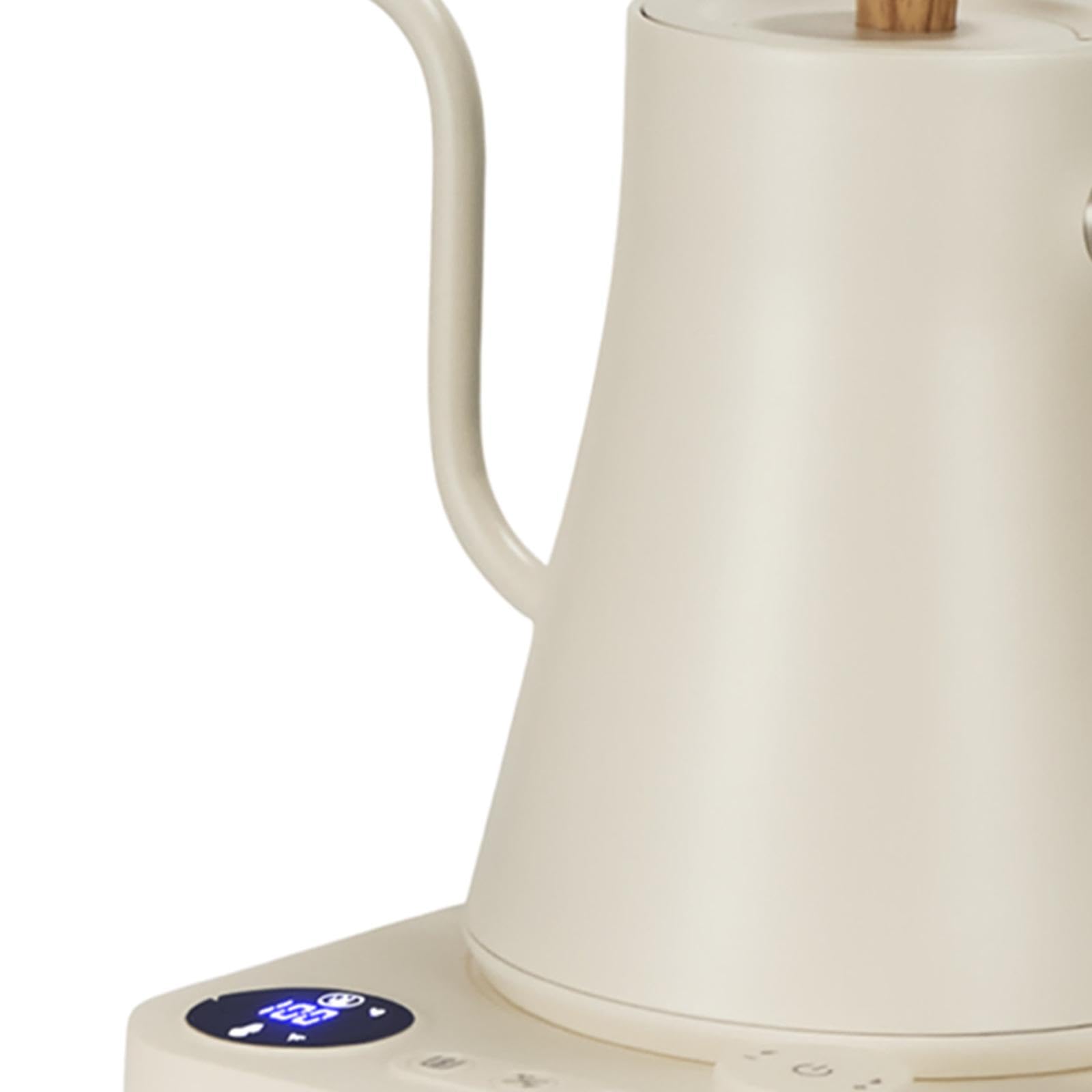 Hervidor Eléctrico Tipo de Acero Inoxidable Tetera de Precisión con Control de Temperatura Digital Adecuado para Regalar Y Uso D, Blanco, Individual