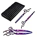 LILYS PET Professional PET DOG Grooming Coated Titanium scissors suit Cutting&Curved&Thinning shears (7.0 inches, Purple)…