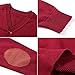 CUNYI Boys' Button-up Cardigan with Elbow Patches V-Neck Cotton Knit Sweater Casual Outerwear, Dark Red, 140