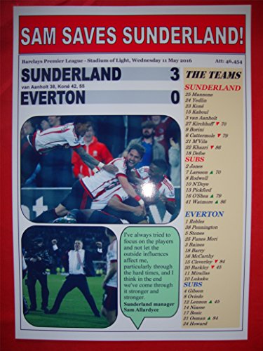Sunderland 3 Everton 0 - 2016 - souvenir print
