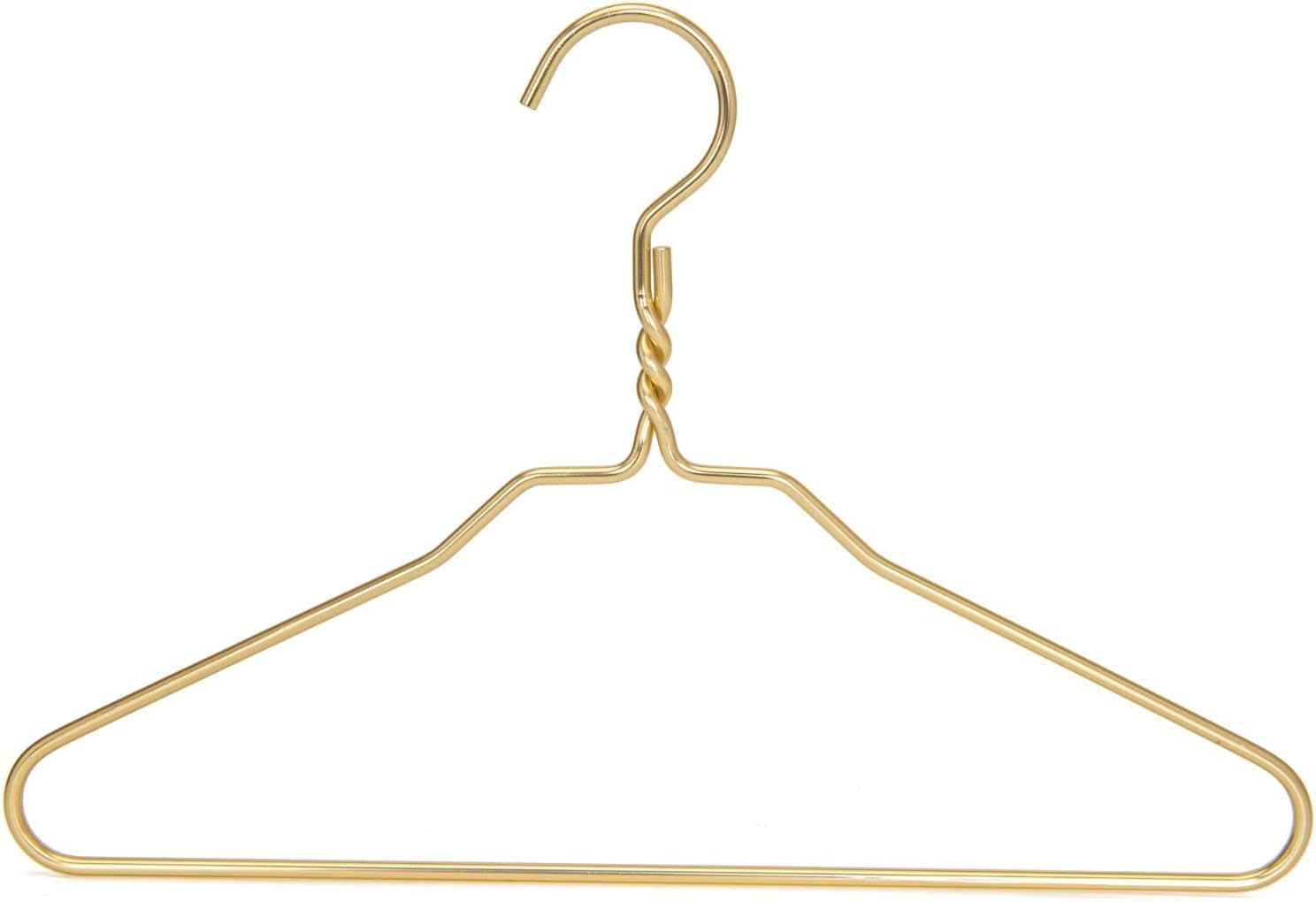 Beautiful Gold Aluminum Metal Suit Hangers Heavy Duty Coat Hangers (14" Junior/Teens Size - Aluminum)
