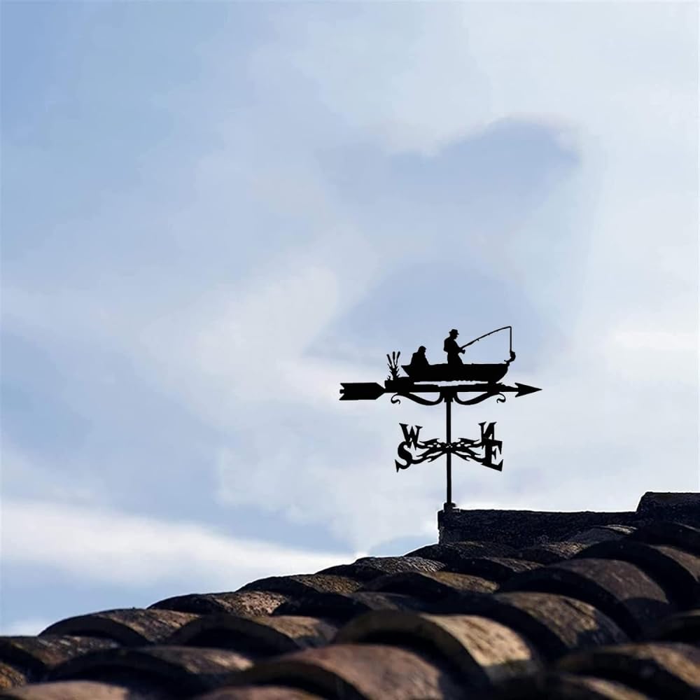 Segnavento decorativo per esterni, banderuola, banderuola in ferro battuto, paletto da giardino, paletto da giardino, segnavento, indicatore di direzione del vento, misurazione professionale