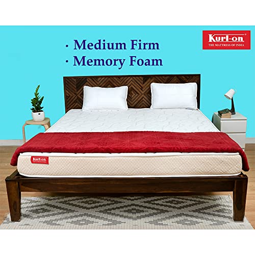 Image of Kurl-On Mattress | Mattress King Bed, Natural Coir + Memory Foam Quilt Mattress, 7-Inch Bed Mattress, Mattress King Size, Soft Foam for Comfort (78x72x7 Inches, Medium Soft)-Azurite F