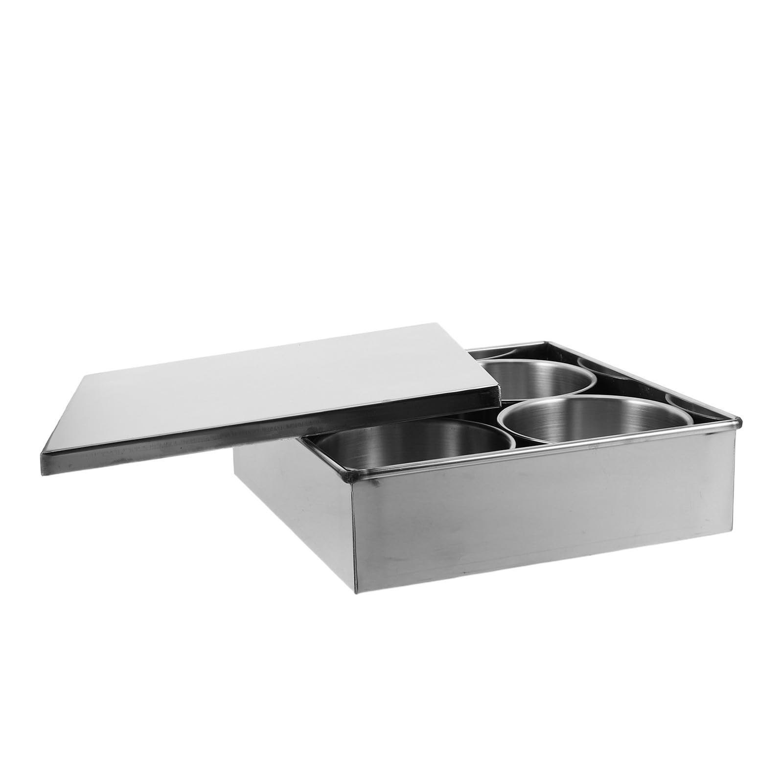 GALPADA Scatola per Condimenti in Acciaio Inox a 4 Scomparti