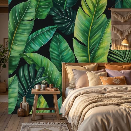 Papier peint plantes vertes géométriques mural salon chambre 3D