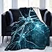 Couverture en flanelle polaire douce toutes saisons réversible Couverture en microfibre moelleuse Couverture de lit pour bureau Voyage (abstrait Neurons Casual, 127 x 152 cm)