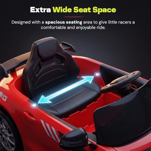 Image of Baybee Spyder Battery Operated Car for Kids | Rechargeable Battery Car with Bluetooth & USB | Electric Kids Car with Parental Control, LED Lights & Music | Ride on Cars for Kids 1-5 Years (Red)