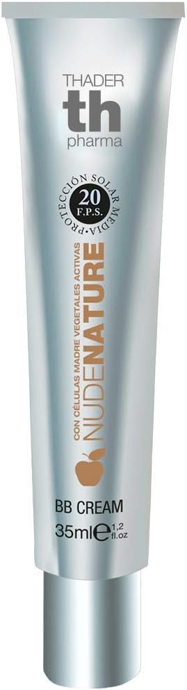 Thader Th Pharma BB Cream Nudenature con Células Madre Vegetales Activas/Maquillaje en Crema/Base de Maquillaje con Células Madre Vegetales, FPS 20, Nº00, 30ml
