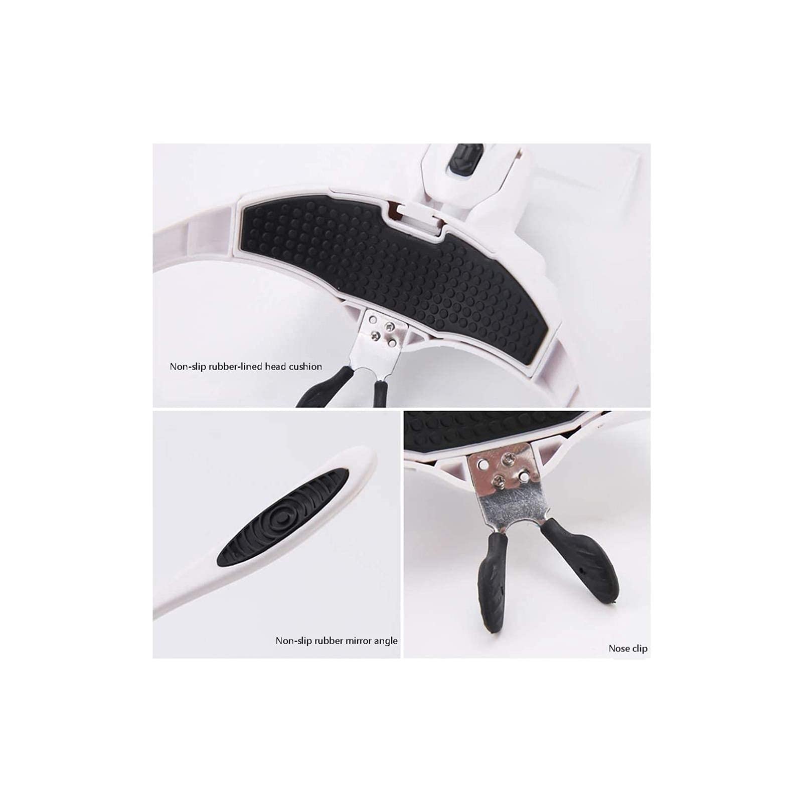 Lupa de Diadema, Lupa iluminada para Montar en la Cabeza, Lupa Manos Libres con Zoom de 1X a 3,5X y 5 Lentes Desmontables, Lupa iluminada para Lectura, Lupa de joyero.
