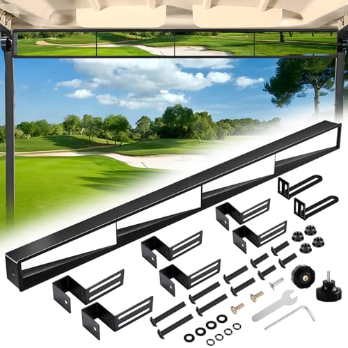 No Drilling Golf Cart Rear View Mirror, 4 Panel Wide