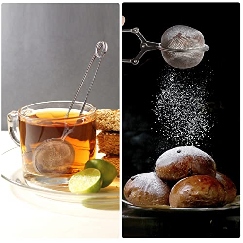 Snap Ball Tea Strainer, Stainless Steel Tea Infuser Filter With Handle For Loose Leaf Tea, Spices, Seasonings 3 Pack S/M/L (3Pcs, Stainless Steel) #TOP2