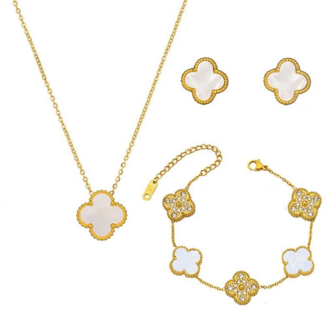 Luxury Fashion Jewellery necklace set 18K Gold Plated Stainless Steel jewellery