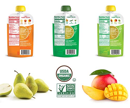 Happy Tot Organic Superfoods And Fiber&Protein Stage 4 Baby Food Assortment Variety Packs 7 Flavors (Pack Of 14) #TOP4
