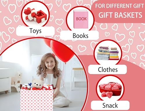 Image of Large Valentine's Day Basket Heart Shaped Storage Bin for Gifts Collapsible Organizer Room Decor (Small Hollow Love)