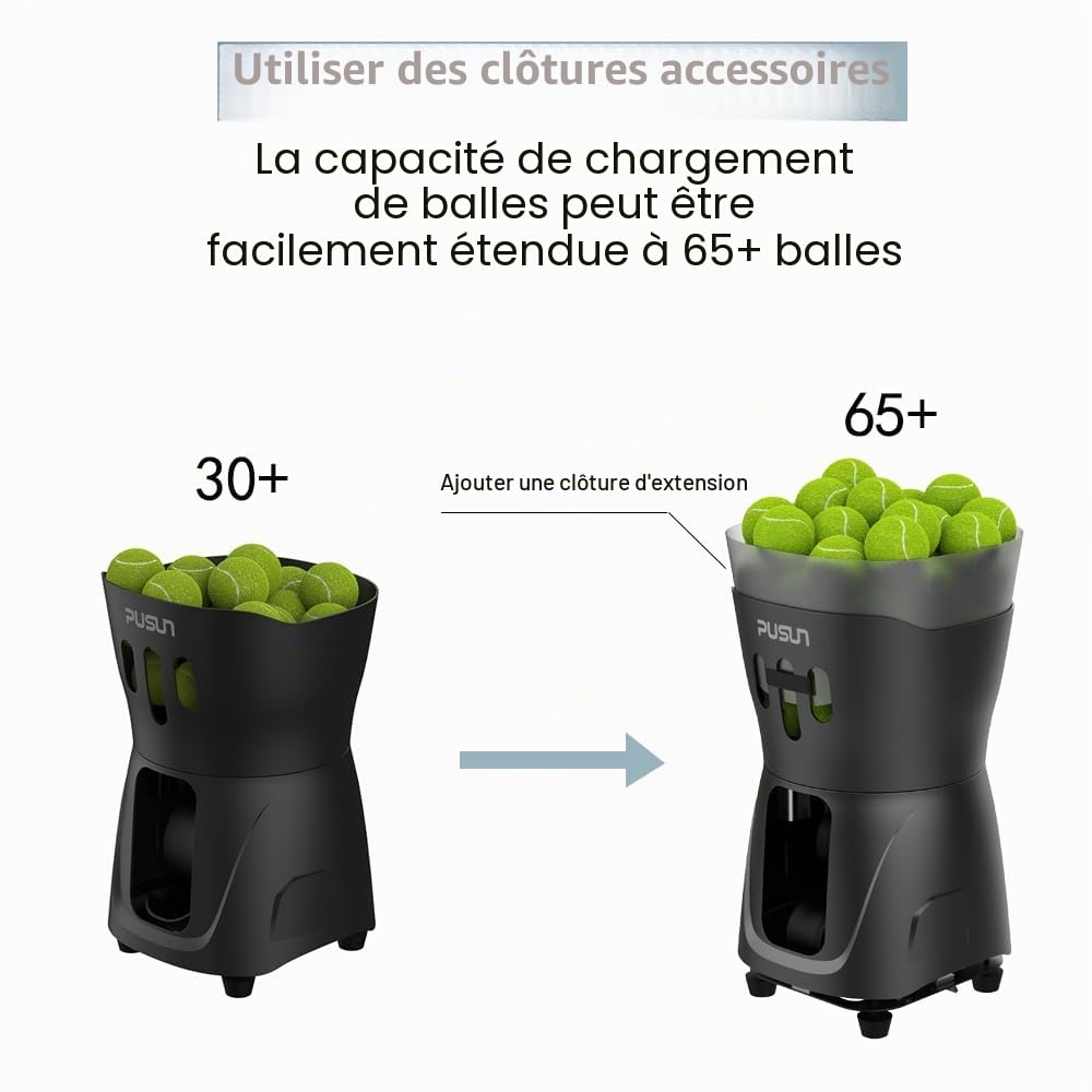 PT-Mini Pro Lance-balles Compact pour Tennis & Padel | Contrôle Intelligent, Vitesses & Effets réglables, Design Portable — idéal pour entraînement Mobile et précis à Domicile