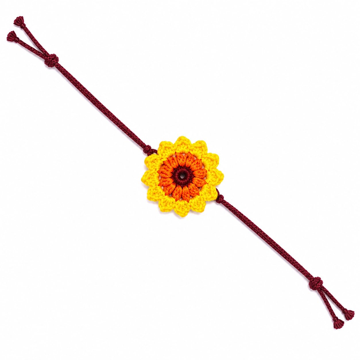 Handmade Crochet Sunflower Rakhi for Brother – Eco-Friendly Floral Rakhi for Raksha Bandhan-image-38