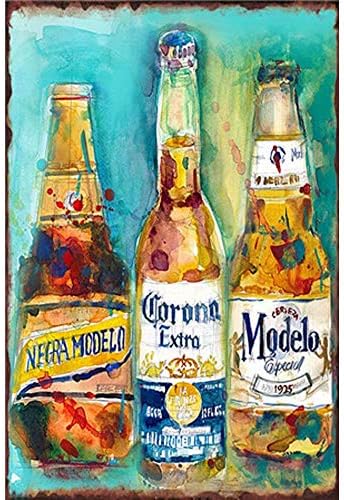 Modelo Beer Tin Sign Vintage Wall Poster Retro Iron Painting Metal Plaque Sheet for Bar Cafe Garage Home Gift Birthday Wedding