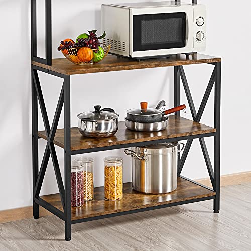 Topeakmart TP-00105351 5-Tire Baker'S Rack For Kitchen With Storage, Kitchen Rack With Hutch Microwave Oven Stand, Free Standing Kitchen Utility Cart Storage Shelf Organizer thumb #6