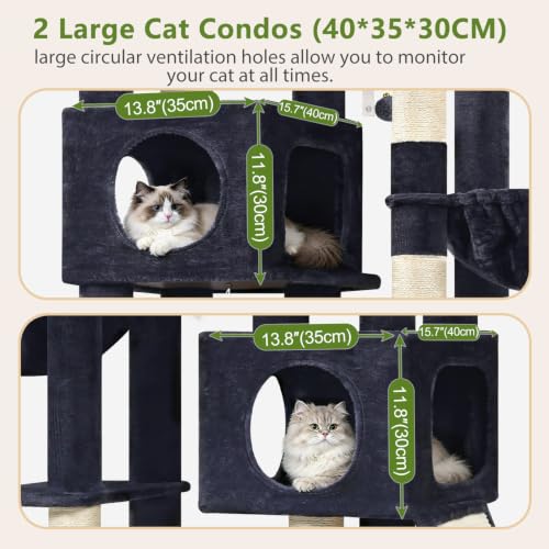 Árbol para Gatos Grande 72pulg Globlazer Gris Oscuro miniatura 2