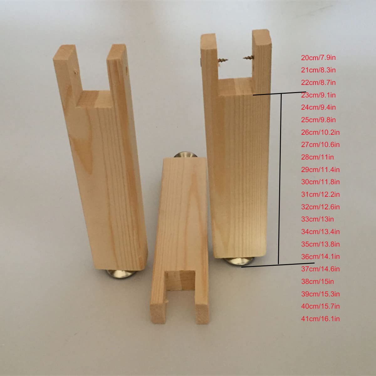 Confezione da 4 Piedini per mobili Regolabili, Piedini di Supporto per Rete a doghe per Divano Letto, Gambe per mobili in Legno massello, Piedini per armadietti, Piedini per mobili, Gambe per Tavolo