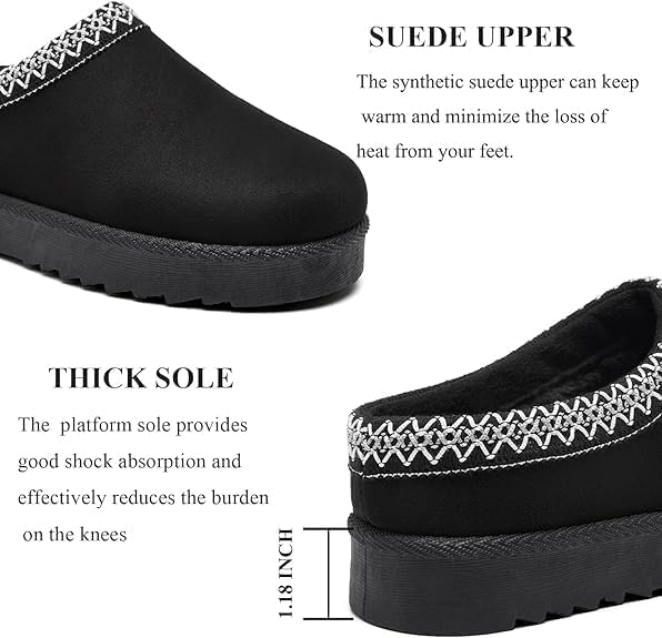 Women's Slippers Platform Mini Boots Anti-Slip Boot For Outdoor Short Ankle Boot Fur Fleece Lined Sneakers House slippers - Image 4