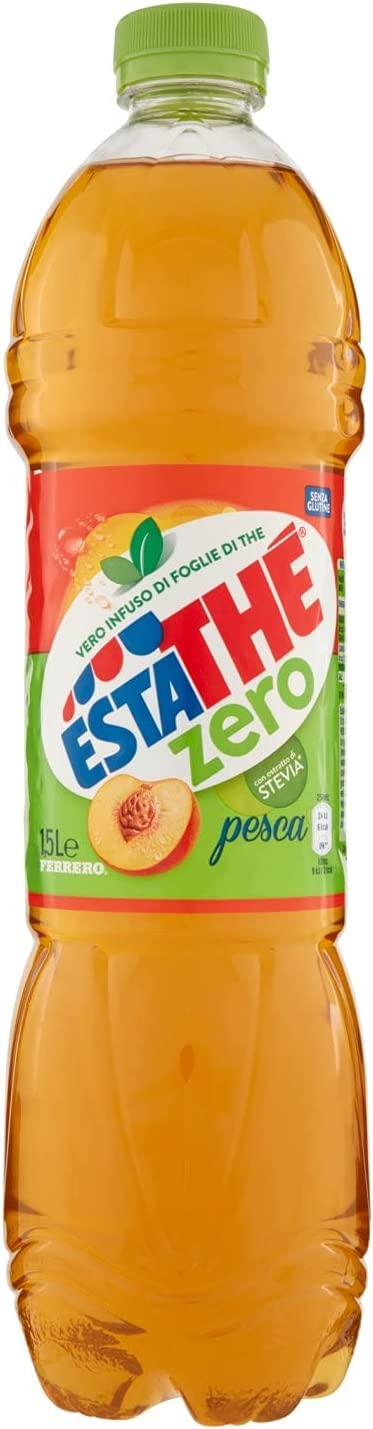 12 x Ferrero té helado melocotón The' Pesca PET 1,5 l ESTATHE Zero tea the sin azúcar