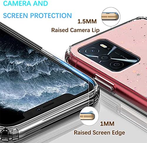 Tiwinxing Compatible with Oppo A16s Case Glitter Sparkly Phone Case Soft Slim Shockproof Oppo A16 Cases Clear Silicone Personalised Anti-Scratch Cover (Oppo A16/A16s, Pink)