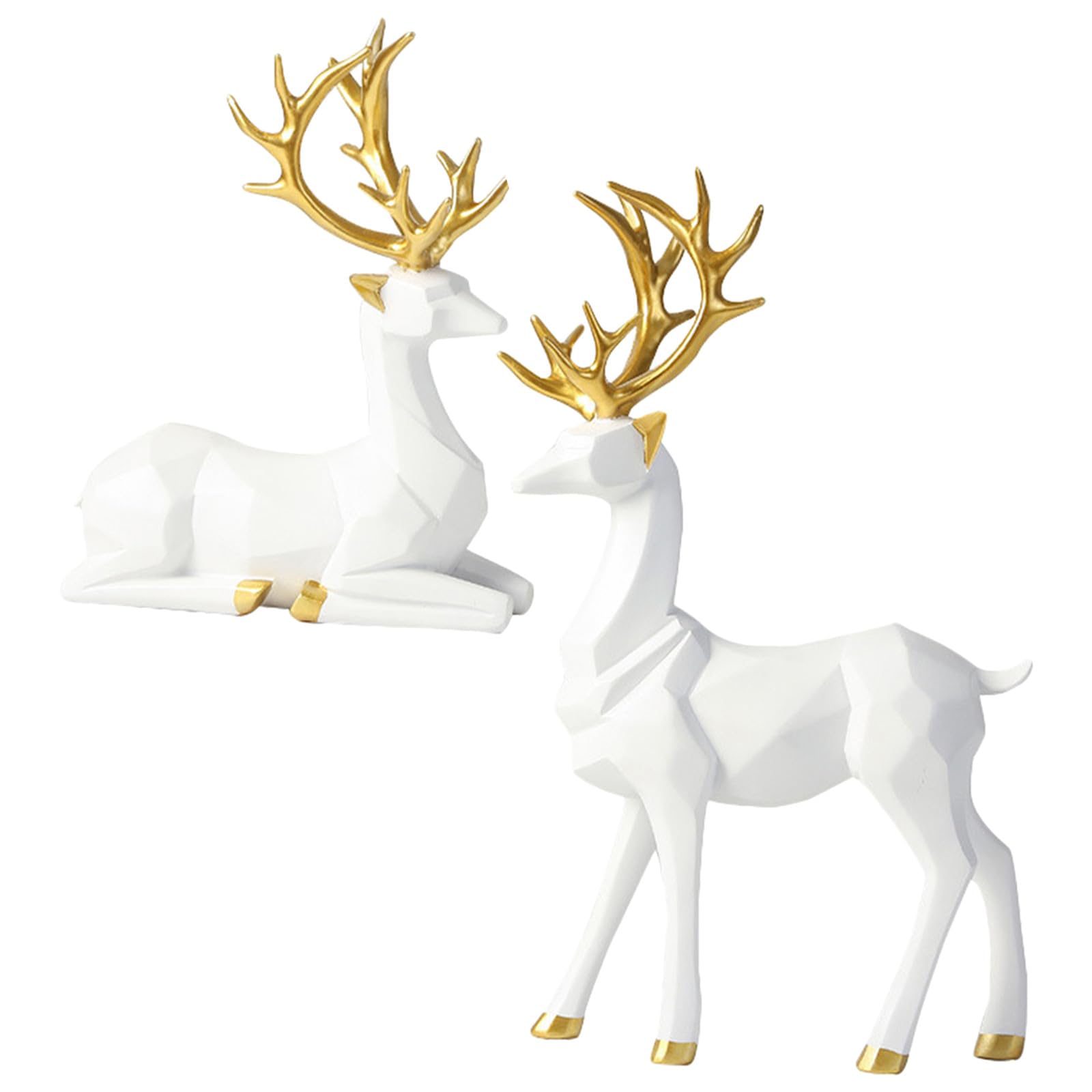 Figurines de renne en résine blanc pour votre centre de table de Noël