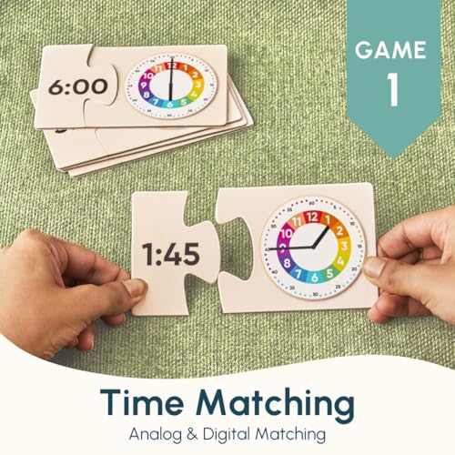 Image of Curious Cub Learning Clock for Kids | Educational Toys for 5+ Year Old | Fun Time Learning Kit | Activity Toys for 6 Year Old Boys, Girls & Educational Board Games for Kids | Ideal Birthday Gift