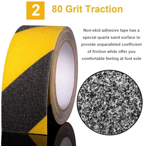 Image of Kimee Tape for Stairs, Anti Slip Tape, Waterproof Strong Adhesive Non Slip Tape, Indoor /Outdoor stairs, Lawn Grip Tape Roll, Safety Anti Slip tape(2 inch)