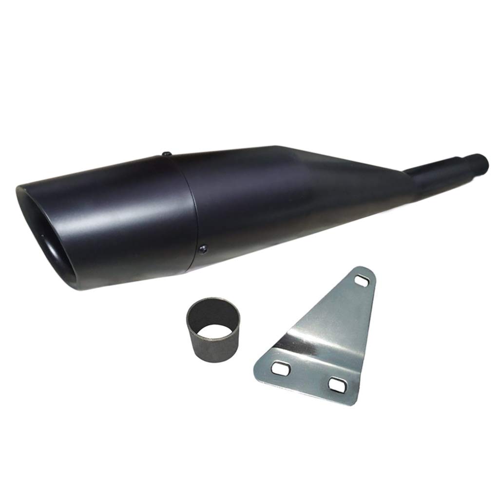 OZANGO Bike Silencer Exaust Dolphin Angular Filter Glasswool Black Bullet Exhaust Silencer With Zed Clamp Bush For Royal Enfield Bullet Electra Twin Spark