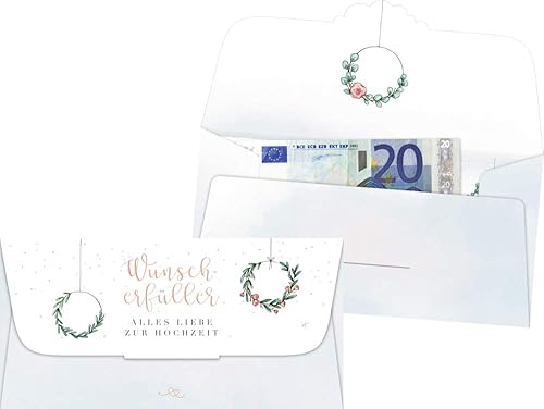 Kuvert für ein Geld- oder Gutscheingeschenk - Wunscherfüller: Alles Liebe zur Hochzeit